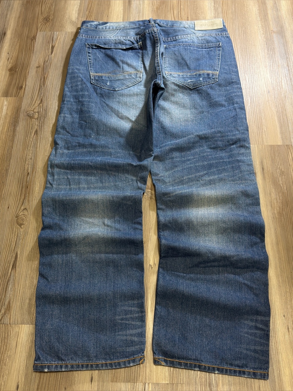 Vintage Y2K Sean John Relaxed Fit Baggy Wide Leg Faded Jeans Size 36x32